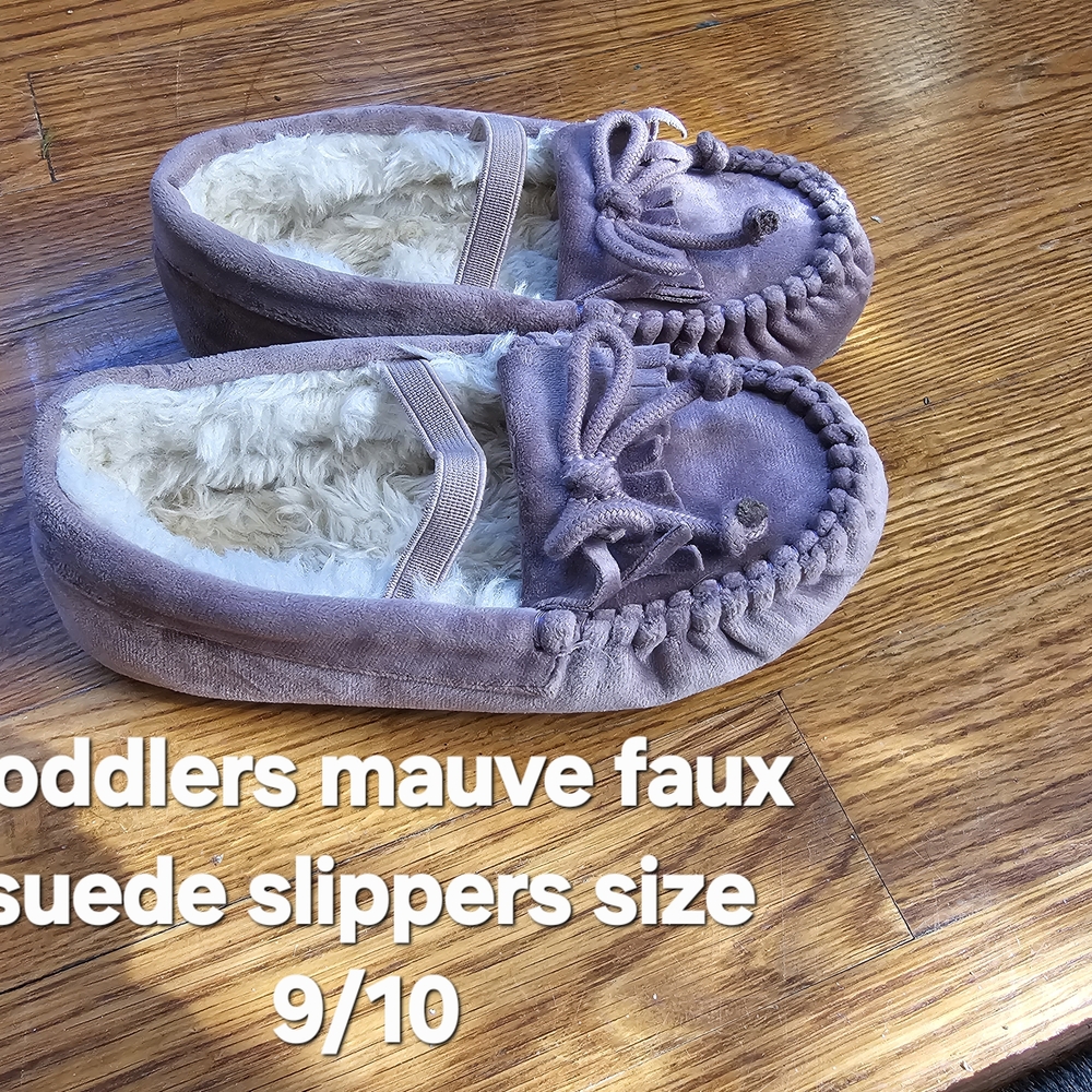 Mauve Faux Suede Toddler Slippers